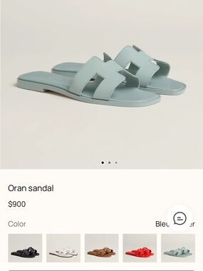 Authentic Hermes Oran Sandal - Light Blue (Bleu Glacier) - Never Worn